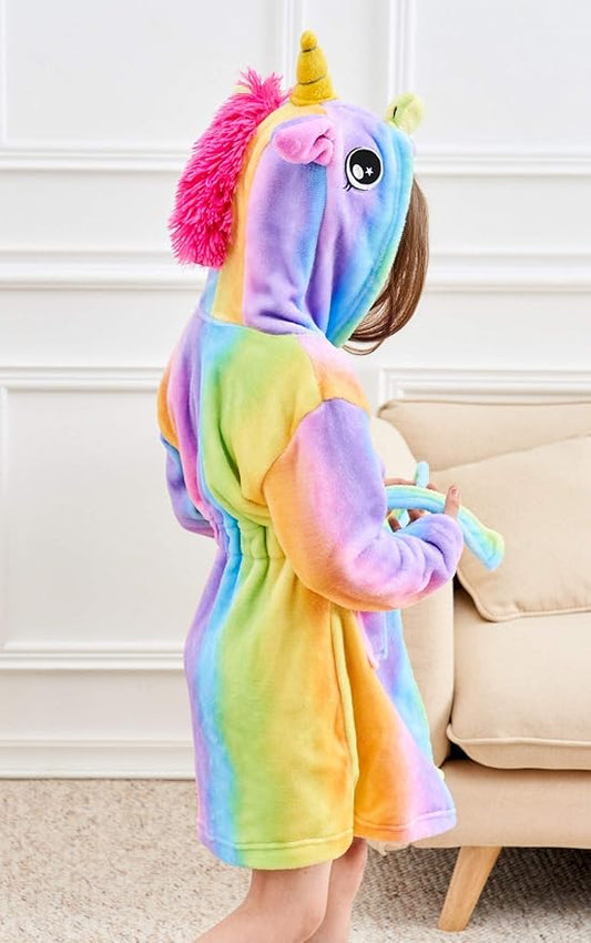 Doctor Unicorn Soft Unicorn Hooded Bathrobe Sleepwear - Unicorn Gifts for Girls