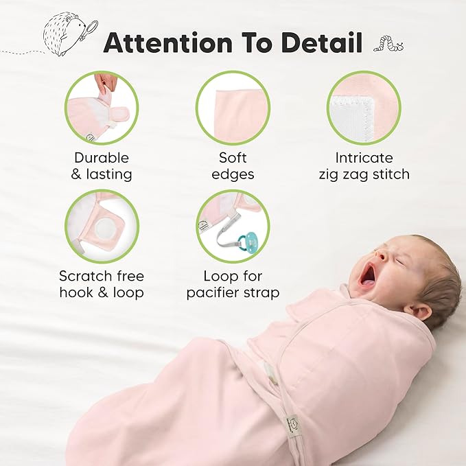 KeaBabies 3-Pack Organic Baby Swaddle Sleep Sacks - Swaddles for Newborns, Infant 0-3 Months, Baby Girls, Boys, Soft & Snug Newborn Sleep Sack, Nursery Swaddling Blankets (Abc Land Rose)