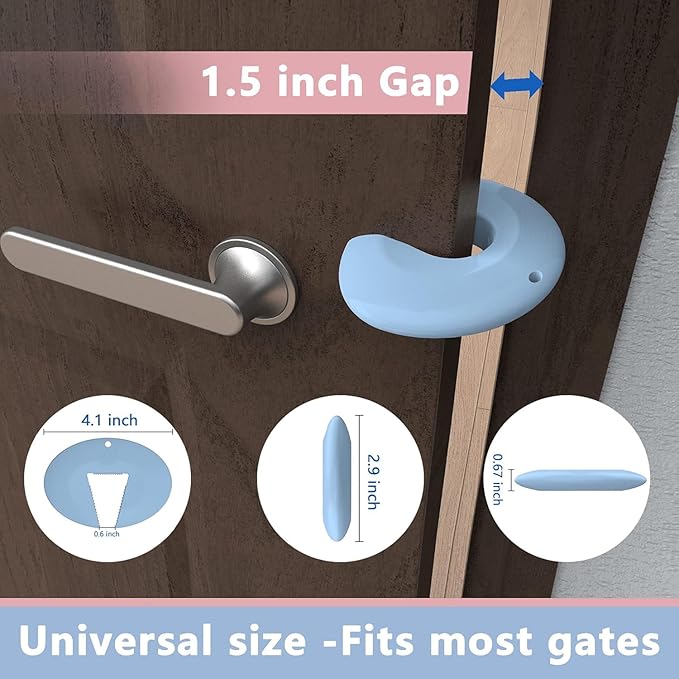 Neobay Door Pinch Guard and Door Slam Stopper, Durable Silicone Door Finger Pinch Guard, Prevents Slamming on Even Heavy Doors, Non-Toxic & Pet Friendly, Blue, 6 Packs