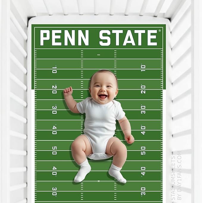 STADIUMSHEETS Day1Fans Officially-Licensed Fitted Crib Sheet (Penn State Nittany Lions)