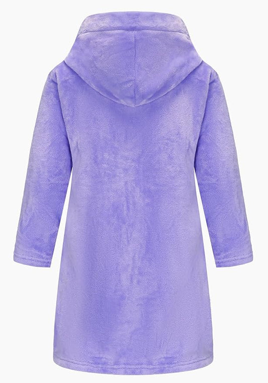 Boys Girls Robe Kids Flannel Hooded Bathrobe Sleepwear Pajamas Toddler Soft Plush Robes for Girls 2-16 Years