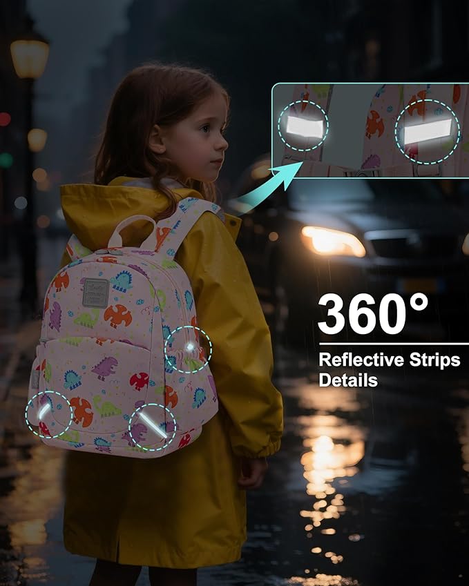 CAMTOP Toddler Backpack for Boys Girls 2-4, Kids Backpacks for Kindergarten Preschool, 12" H Small Bookbag for Daycare Travel (Pink Dinosaur, 12''- Not fit A4 folder)