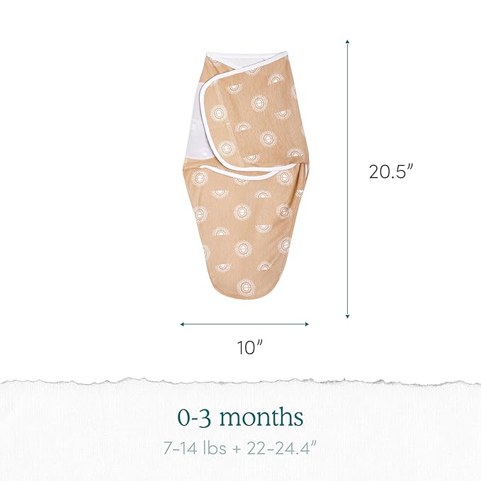 aden + anais Easy Swaddle Wrap, Newborn Wearable Swaddle Blanket, Adjustable Fasteners, 100% Cotton, 3 Pack, 0-3 Months, at Sea