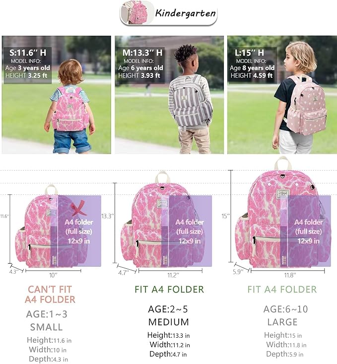 atgark Corduroy Toddler Backpack for Girls 2-5: Preschool Backpack for Girls