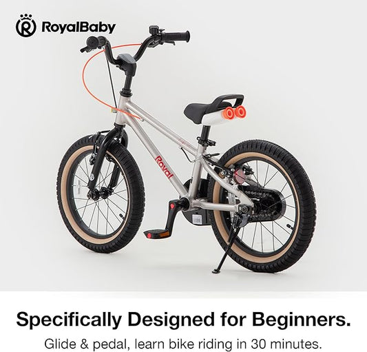 RoyalBaby EZ Kids Bike, Lightweight Aluminum 2-in-1 Balance to Pedal Bike for Beginners Easy Learn Biking, Boys Girls