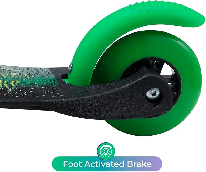 Self Balancing Kick Scooter with Light Up Wheels, Extra Wide Deck, 3 Wheel Platform, Foot Activated Brake, 75 lbs Limit, Kids & Toddlers Girls or Boys, for Ages 3 and Up