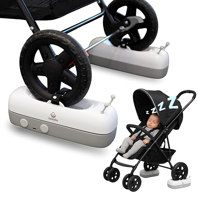 Automatic Stroller Rocker Attachment – Smart Infant Soother for Peaceful Sleep with Remote, Timer, Two Speed Modes, Type-C Rechargeable – No Anxious Vibrations, SwaySo