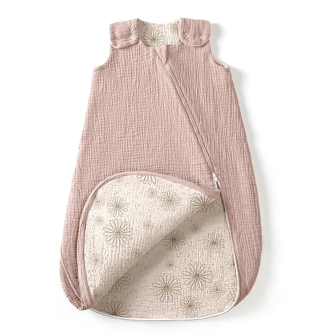 lulumoon Sleep Sack Muslin for Baby: Cotton Wearable Blanket for 3-9 Months - Soft Lightweight Ideal for Nursery Lounge Nighttime Naptime 6-12 Months