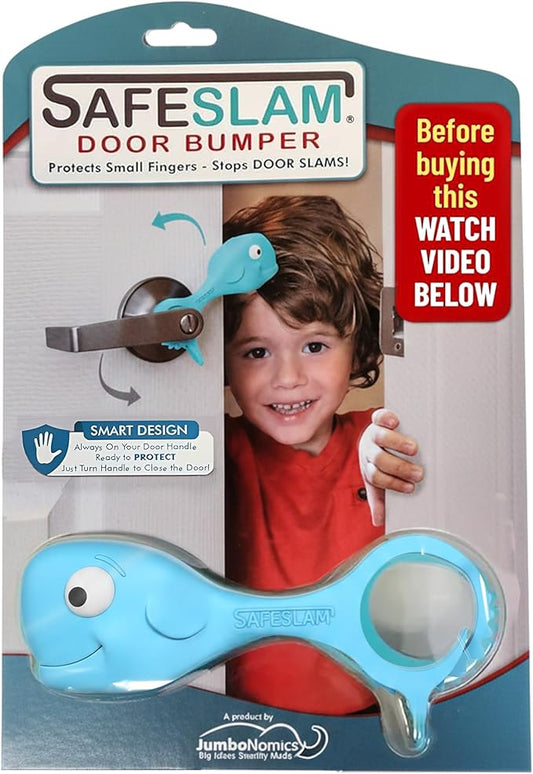 Baby Proofing Door Stopper, Door Pinch Guards Protect Child Fingers & PET Tails. Baby Safety Finger Protectors Prevent Pinch Injuries – Kids and Adults Love Whale Pinch Guard (Blue)
