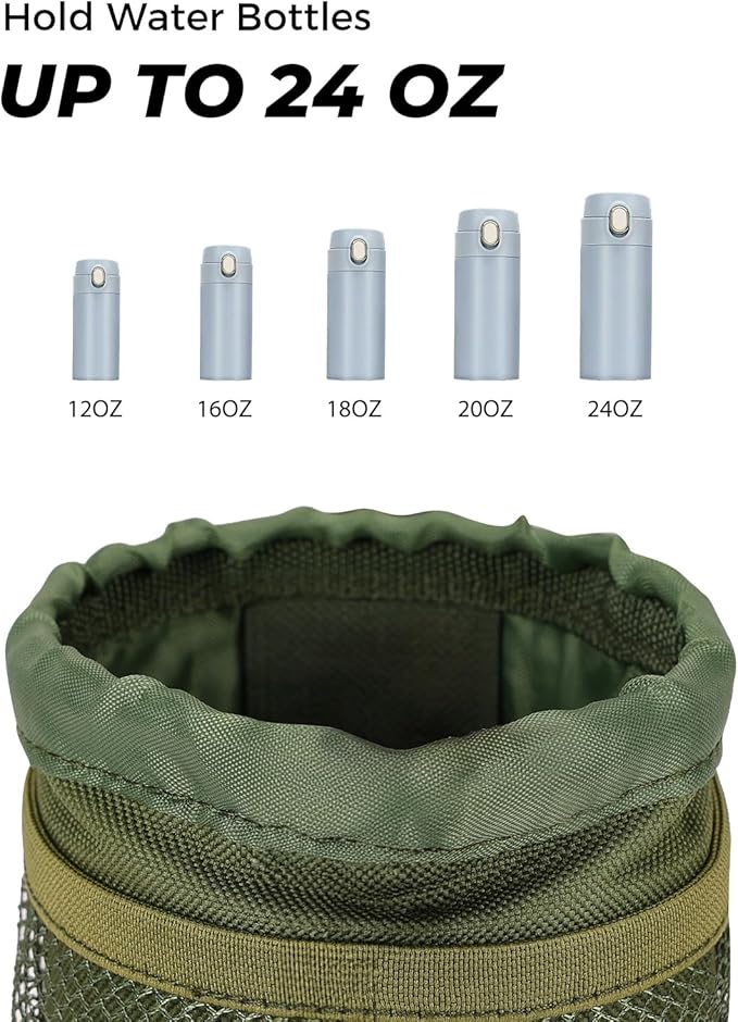KEMIMOTO Motorcycle Cup Holder, Oxford Fabric Motorcycle Drink Holder with 0.6"-1.5" Alligator Clamp, Universal Water Bottle Cup Accessories for Bike, ATV/UTV, Scooter, Boat, Walker, Army Green