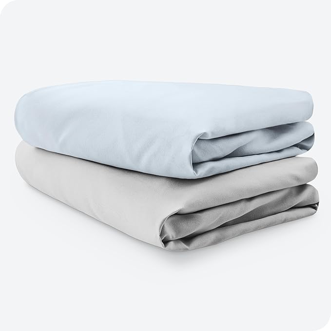 Bare Home 2-Pack Fitted Crib Sheets - Premium 1800 Ultra-Soft Microfiber - Breathable - Baby Sheet - for Boys & Girls - Fits Standard Crib and Toddler Mattresses (Sky Blue/Cloud Grey)