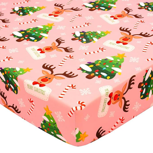 UOMNY Crib Sheet Christmas Fitted Crib Sheets Baby Sheet for Standard Crib and Toddler Mattresses Nursery Bedding Sheet Crib Mattress Sheets for Boys and Girls 1 Pack Space Toddler Sheet