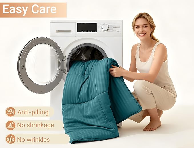 ZPECC Toddler Bedding Set - 4 Piece Hypoallergenic Baby Crib Bedding Set for Boys and Girls, Includes Toddler Comforter, Flat Sheet, Fitted Sheet and Pillowcase, Teal