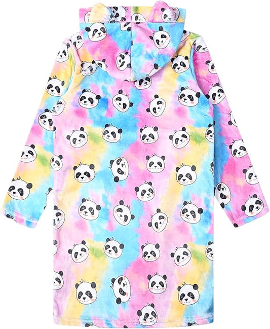 CHILDRENSTAR Girls Robe Kids Cat Bathrobes Plush Soft Fleece Pajamas Sleepwear