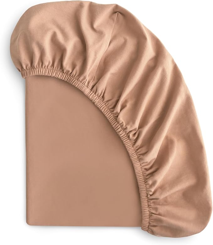 mushie Stretchy & Soft Mini Crib Sheet | Fitted 24" x 38" (Natural)