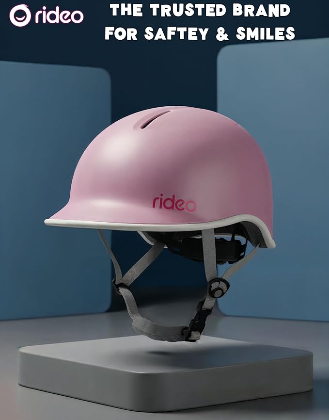 Rideo Kids Bike Helmet for Kids 3-5, Advanced Safety Girls Helmet, Adjustable & Multi-Sport, Patented Safety Buckle, Toddler to Youth