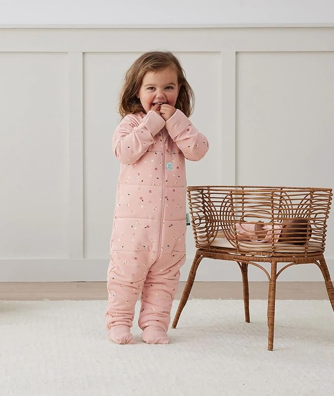ergoPouch Sleep Onesie 3.5 TOG – Warm Baby Romper & Sleep Layer with Full-Zip, Guarding Against Blankets, Breathable & Movement-Friendly, Ideal for Transitional Sleeping (12-24 Months, Daisies)
