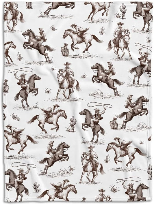 Western Blanket, Western Decor for Nursery Room, Baby Blankets for Boys Girls, Cowboy Baby Blankets, Western Baby Stuff, Soft Warm Lightweight Nursery Bed Blanket for Newborn Toddlers (06, 30x40 in)