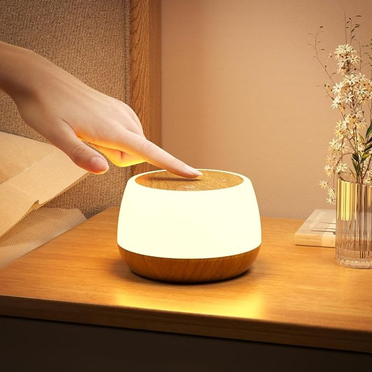 Bonsery Kids Night Light Touch, Rechargeable Bedside Lamp Stepless Dimmable, 3 Modes & 9 Colors Changing, Portable Touch Table Lamp with Timing & Memory, Soft Eye Caring Night Lamp for Adults