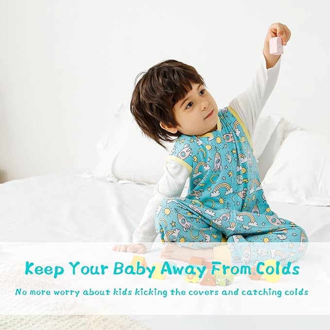 WONDAY Toddler Sleep Sack with Feet, 0.5 Tog Sleeping Sacks for Walking with Legs 2T 3T