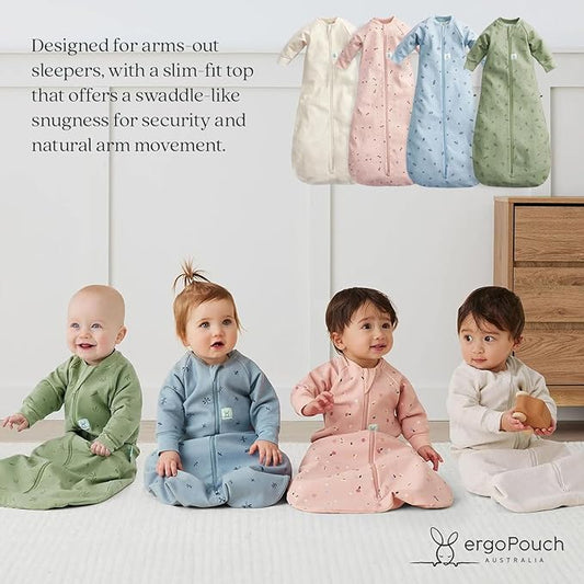 ergoPouch Jersey Sleeping Bag 1.0 TOG – Arms-Out Baby Sleep Sack, Ideal Transition from Swaddling, Slim Fit Keeps Baby Secure & Comfortable, Soft Breathable Fabric (8-24 Months, Dragonflies)