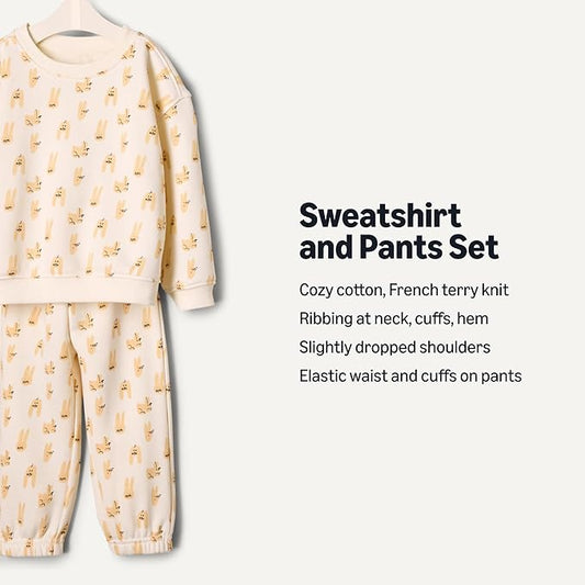 Amazon Essentials x Sofia Grainge Toddlers and Baby Boys' Sweatshirt and Sweatpant Set