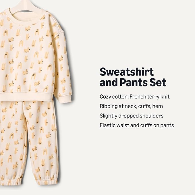 Amazon Essentials x Sofia Grainge Toddlers and Baby Boys' Sweatshirt and Sweatpant Set