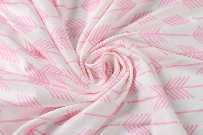 Onacosht Stretchy Bassinet Sheets 33" x 19" Compatible with Mika Micky, KoolaBaby (3 in 1), BabyBond, HARPPA and RICUTON Bedside Bassinet, 3 Pack for Baby Boy and Girl, Pink Arrow Star Stripe Printing