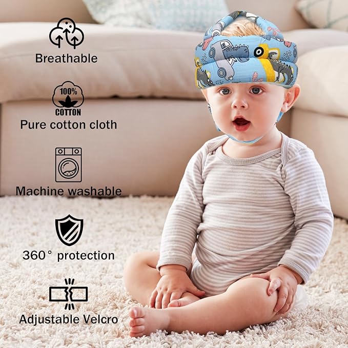Baby Head Protector Baby Helmet for Crawling Walking, No Bumps Safety Head Adjustable Protective Cap for Walking, Playing (Style 3)