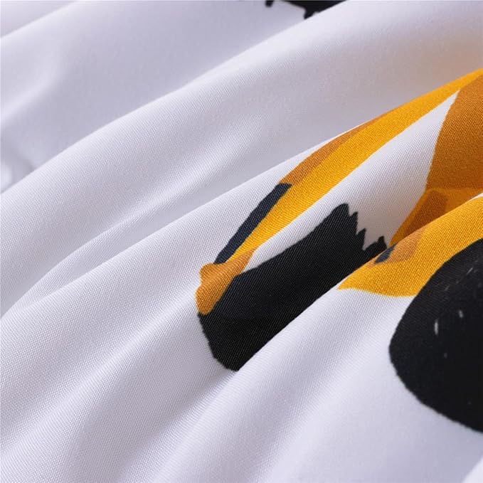 NTBED 5 Pieces Construction Truck Twin Comforter Set for Boys Kids Building Vehicles Excavator Lightweight Microfiber Bedding Sets