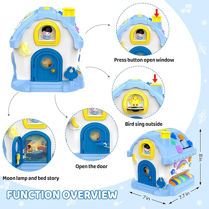 Montessori Toys for 1 Year Old Boy Gifts, 12-in-1 Musical House Educational Baby Toddler Toy Age 1-2, First Birthday for Boy Girl 6-12 12-18 6-24 Months