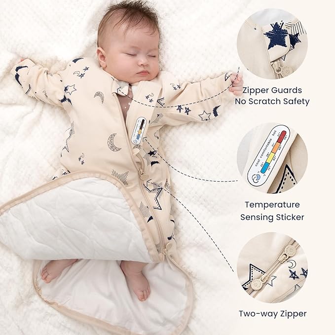 Unisex Sleeping Bag for Babies and Toddlers 1.0 Tog Sleep Sack 18-36 Months, Newborn Sleep Sack, Wearable Blanket Baby, Sleep Sack with Sleeves, Gifts for Baby