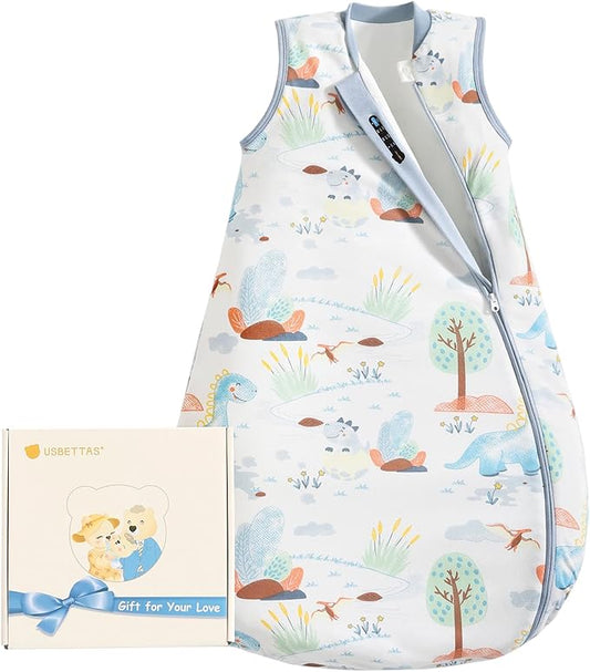 1.0 Tog 2.5 Tog Baby Sleep Sack, 100% Cotton Baby Sleeping Bag 3-24M, 2-Way Zipper Baby Wearable Blanket
