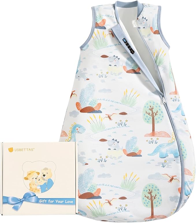 1.0 Tog 2.5 Tog Baby Sleep Sack, 100% Cotton Baby Sleeping Bag 3-24M, 2-Way Zipper Baby Wearable Blanket