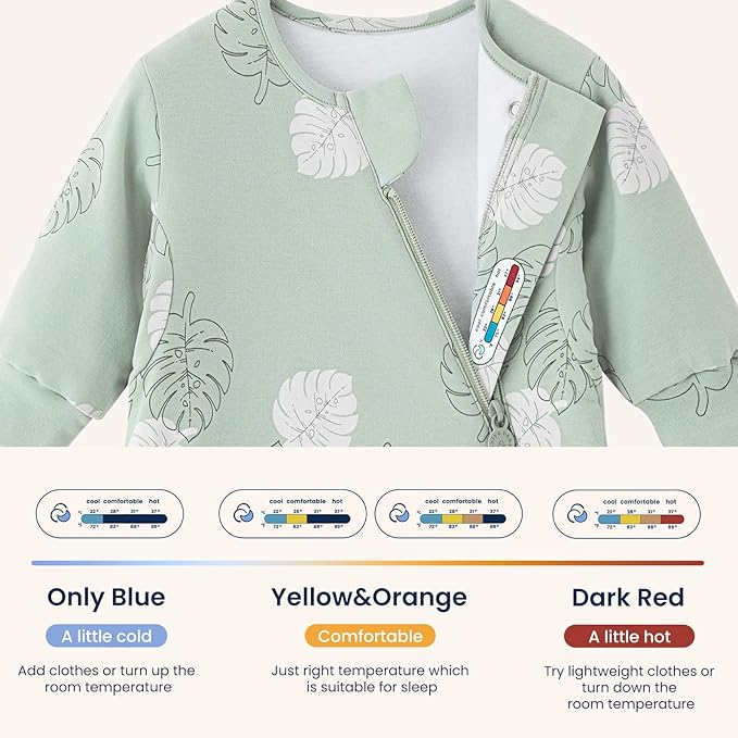 Unisex Sleeping Bag for Babies and Toddlers 1.0 Tog Sleep Sack 6-18 Months, Newborn Sleep Sack, Wearable Blanket Baby, One piece Long sleeves, Gifts for Baby