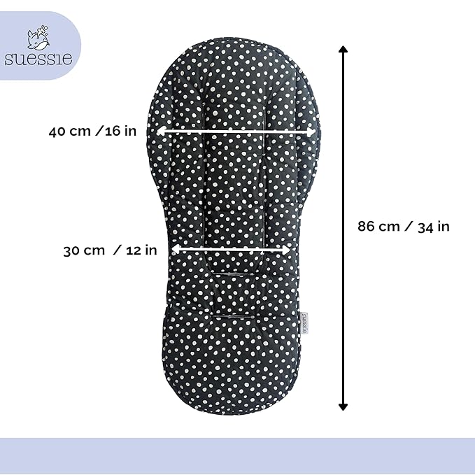 Suessie Stroller Liner - Universal and Reversible Seat Insert, Black Dots