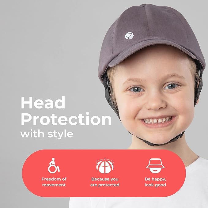 Ribcap Medical Helmet for Kids | Baseball Cap with Chin Strap | Soft Helmet for Epilepsy | Protective Helmet for Seizures | Fashionable and No Stigma