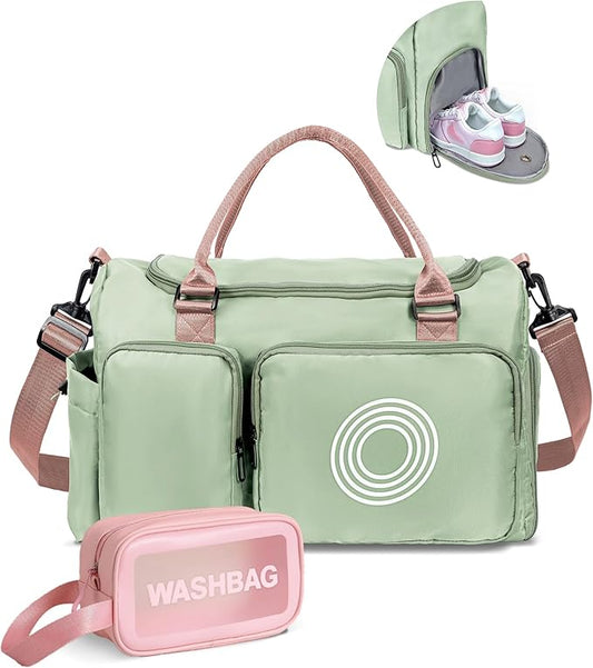 Elilier Duffle Bag, Initial Travel Duffel Gym Bag for Girls, Kids Sports Weekender Overnight Dance Bag, Monogram Gifts for 8 9 10 11 12 13 14 15 16 17 18 Year Old Girls