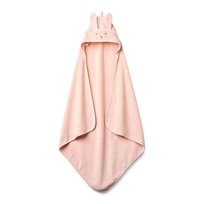 Baby Hooded Towel – Organic Cotton Baby Bath Towels – Baby Towels, Baby Bath Towels for Baby Boy, Baby Girl, 32" x 32" Super-Soft and Absorbent Baby Towels for Newborn (Rabbit - Blush)
