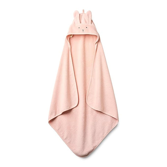 Baby Hooded Towel – Organic Cotton Baby Bath Towels – Baby Towels, Baby Bath Towels for Baby Boy, Baby Girl, 32" x 32" Super-Soft and Absorbent Baby Towels for Newborn (Rabbit - Blush)