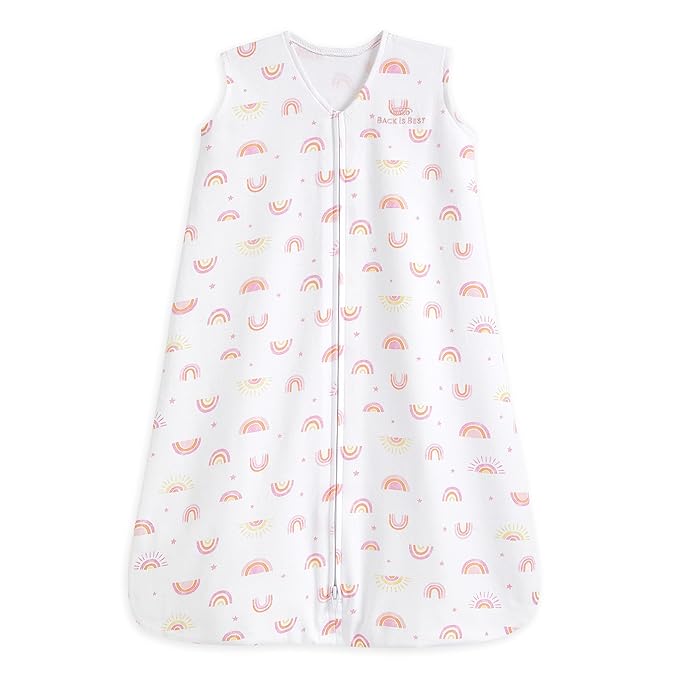 HALO SleepSack, 100% Cotton Wearable Blanket, Swaddle Transition Sleeping Bag, TOG 0.5, Sunshine Rainbows, Small, 0-6 Months