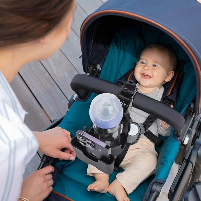 Cup Holder for Stroller Compatible with Evenflo with Phone Holder,Wagon Accessories Compatible with Evenflo,Black