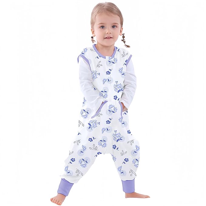Toddler Sleep Sacks Sleep Sack 3T 4T 5T with legs Cozy comfy Baby Warable Blanket with 2-Way Zipper (3T-5T)