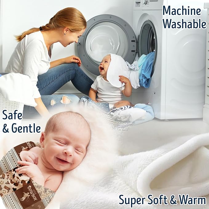 Western Blanket, Western Decor for Nursery Room, Baby Blankets for Boys Girls, Cowboy Baby Blankets, Western Baby Stuff, Soft Warm Lightweight Nursery Bed Blanket for Newborn Toddlers (04, 30x40 in)