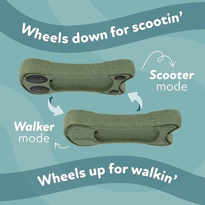 Nuby Boogie Buggy 3-in-1 Scooter for Kids – Walker, Scooter & Caster Board, Lightweight EPP Foam, Waterproof, Indoor & Outdoor Ride-On Toy, Balance & Coordination Development, Green Boogie Buggy