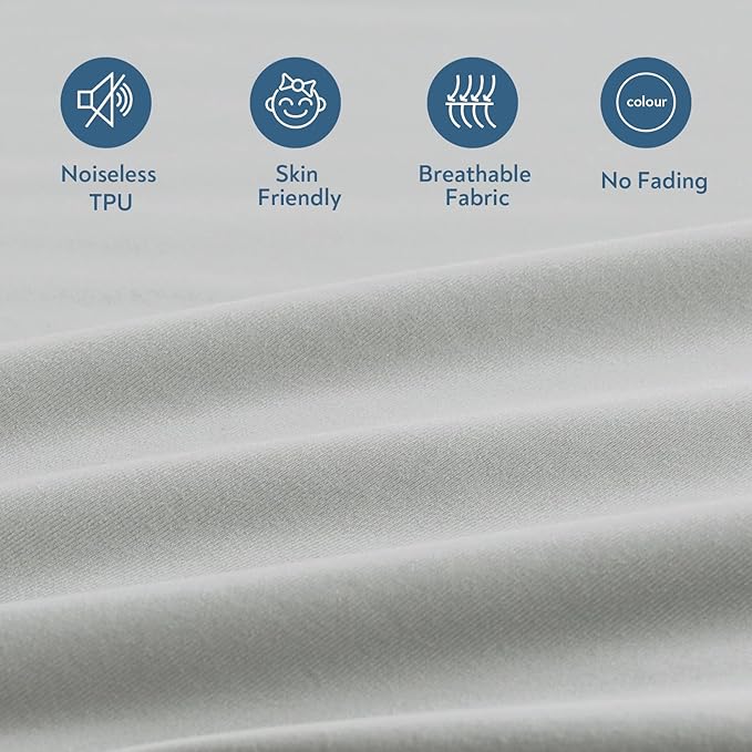 Magik & Kover Queen Mattress Protector Waterproof Cover 2 Pack, Waterproof Bed Queen Fitted Sheet Only, Machine Washable Deep Pocket Mattress Covers for Bed with Elastic Rubber Band, Grey