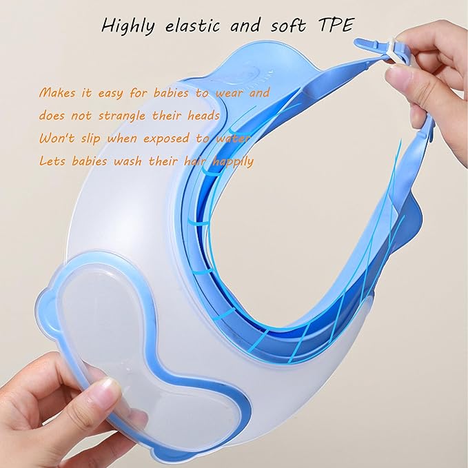 Baby Shower Cap Shield, Shower Cap for Kids, Visor Hat for Eye and Ear Protection for 0-9 Years Old Children, Cute diving goggle Shape Makes The Baby Bath More Fun (Pink)