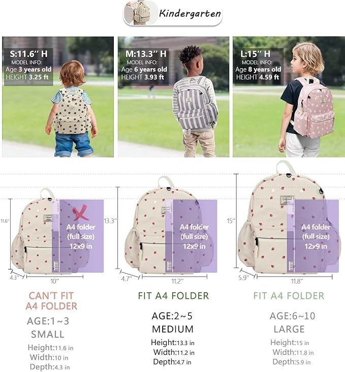 Corduroy Toddler Backpack for Boys and Girls 2-5: Preschool Cute Kids Backpack 13.5" H Fit Folder