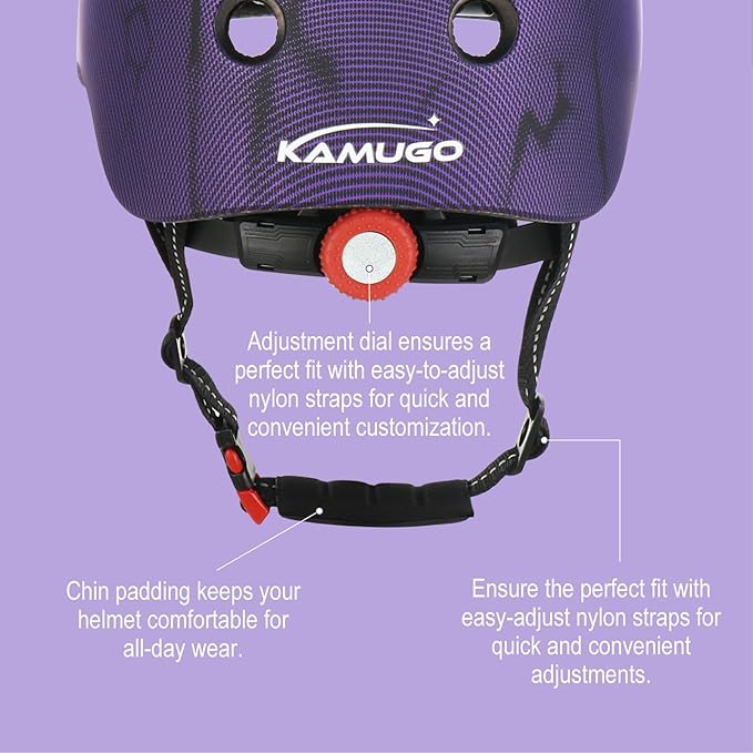 KAMUGO Kids Bike Helmet Set, Toddler Helmet for Ages 2-8 Boys Girls with Sports Protective Gear Set Knee Elbow Wrist Pads for Skateboard Cycling Scooter Rollerblading