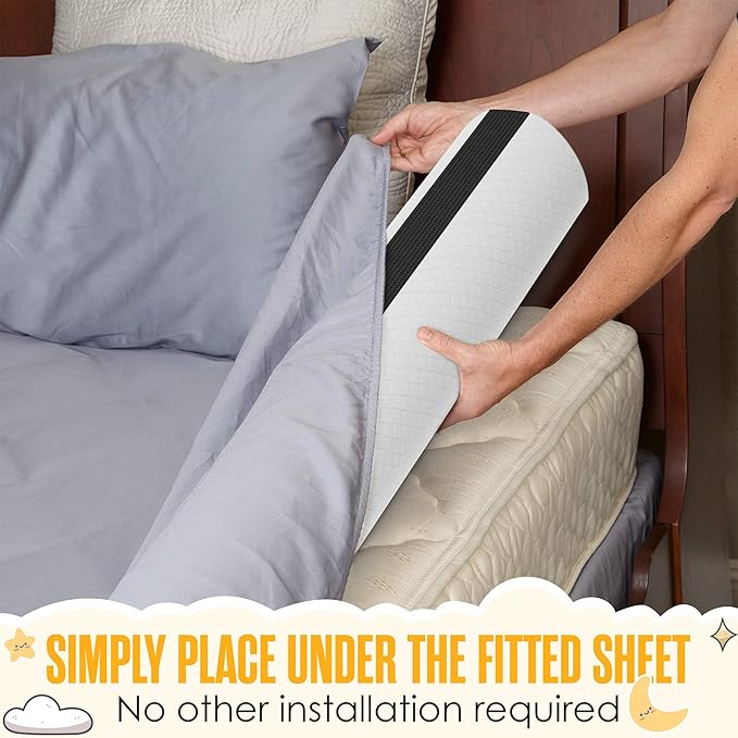 Sleepah Bed Rail for Toddlers (2 Pack) Memory Foam Bumper Guard w Dual Non-Slip Pads (Top & Bottom) Waterproof Washable Soft Removable Cover Safety Noodle for King Queen Full Twin Beds (2)